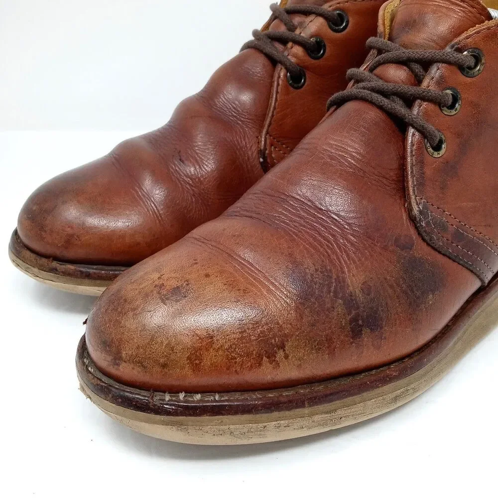 RED WING 595 Chukka Leather Boots Brown Mens Size 5.5 D Made In USA